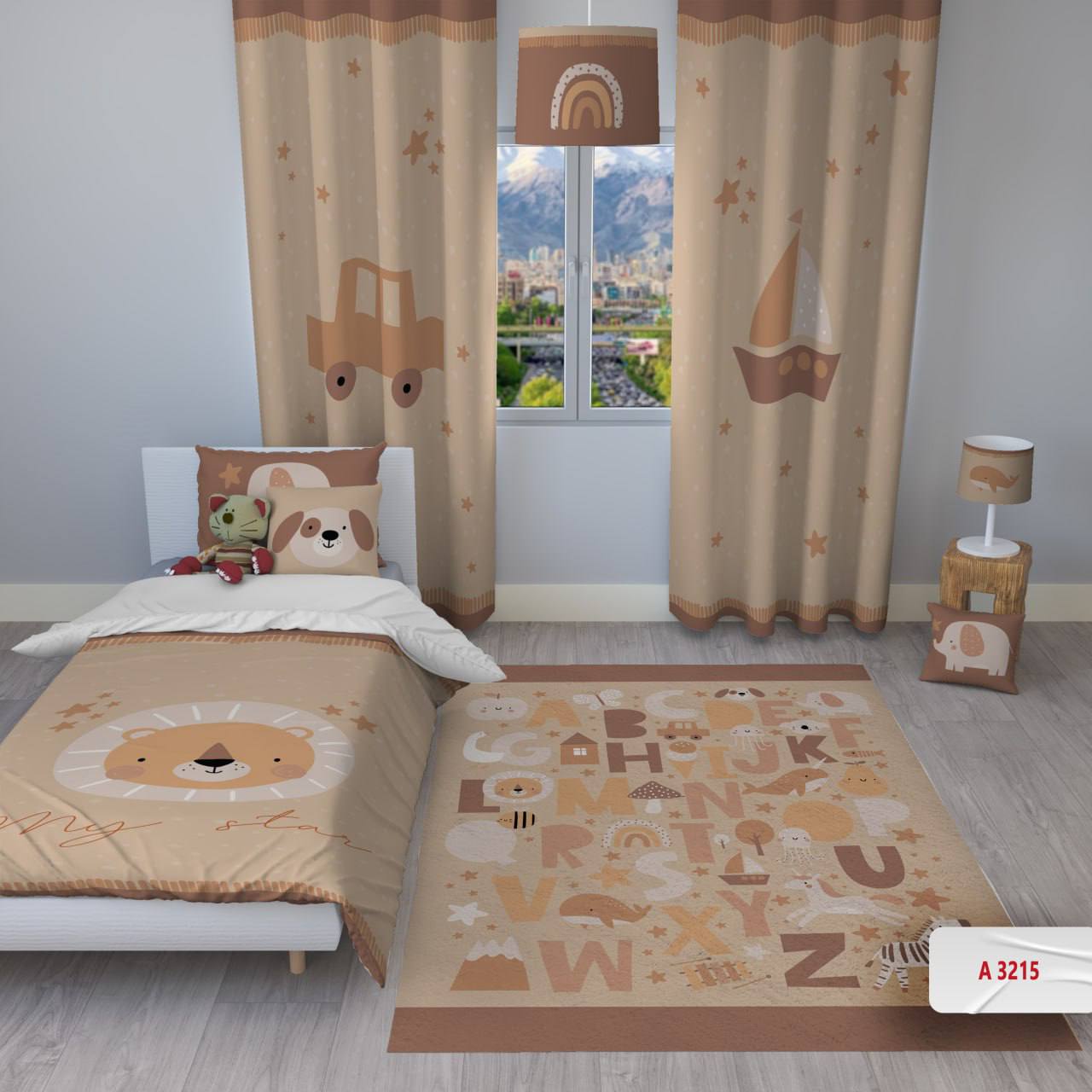 روتختی کودکانه برند مینوریا کیدز  طرح حیوانات کد p-189