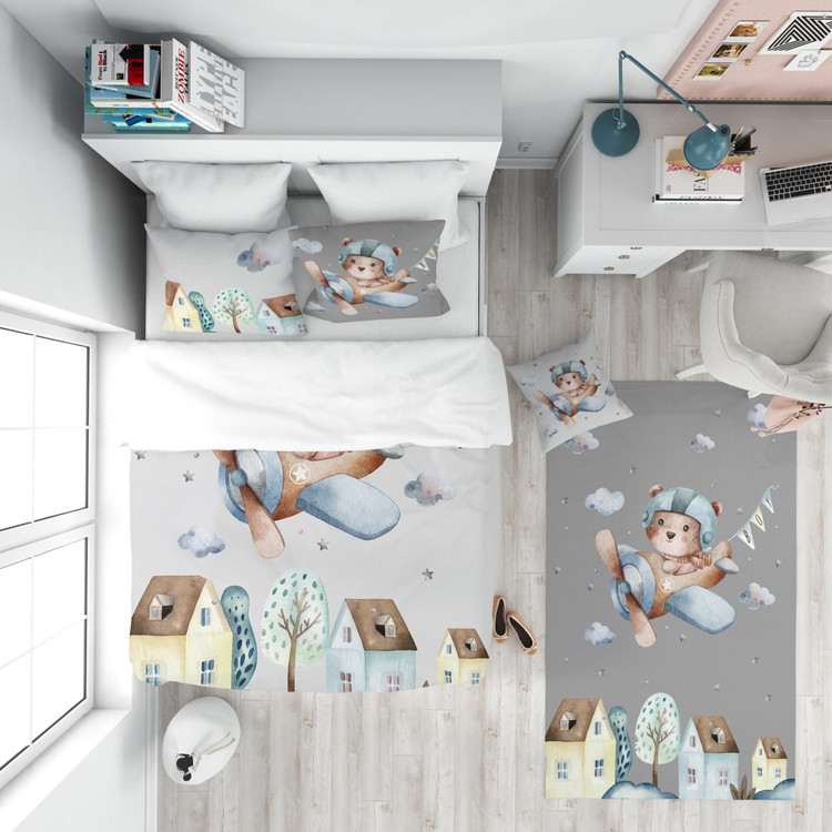 فرشینه اتاق کودک برند مینوریا کیدز طرح حیوانات کد p-204