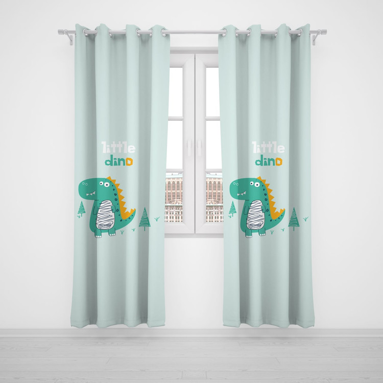 پرده پانچی اتاق کودک برند مینوریا کیدز طرح دایناسور کد p-259