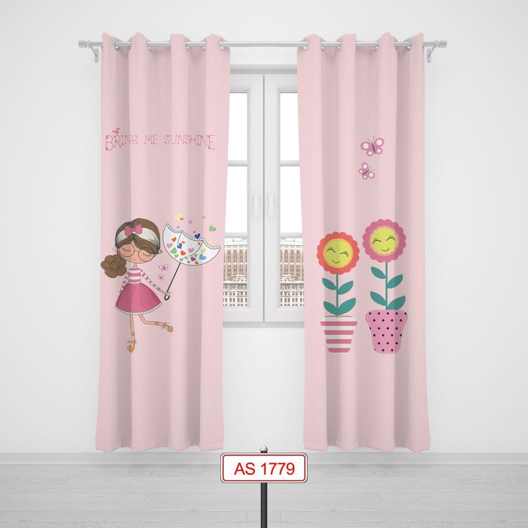 پرده پانچی اتاق کودک برند مینوریا کیدز طرح دخترانه کد p-264