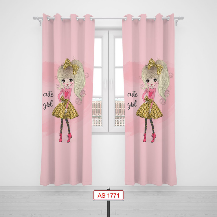 پرده پانچی اتاق کودک برند مینوریا کیدز طرح دخترانه کد p-267