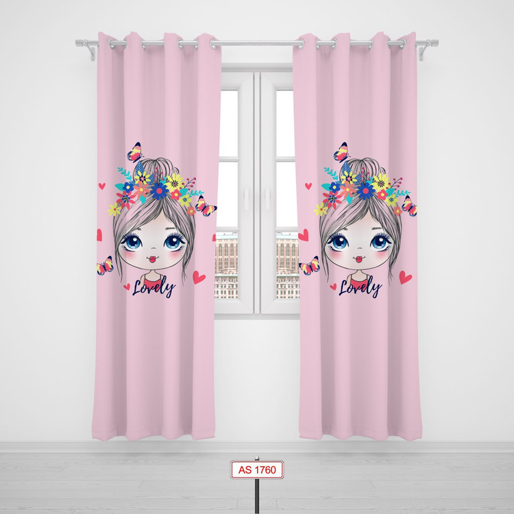 پرده پانچی اتاق کودک برند مینوریا کیدز طرح دخترانه کد p-273