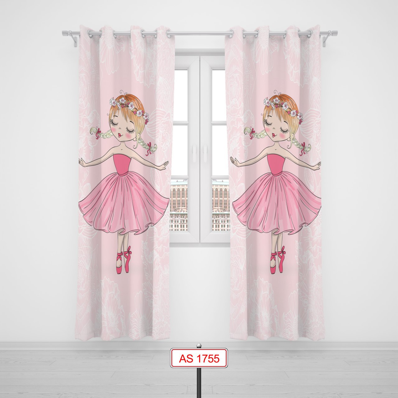 پرده پانچی اتاق کودک برند مینوریا کیدز طرح دخترانه کد p-276