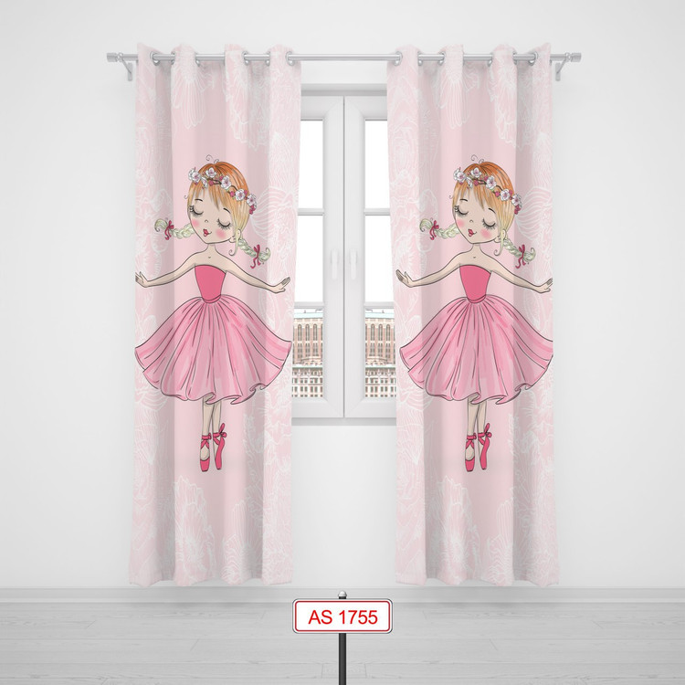 پرده پانچی اتاق کودک برند مینوریا کیدز طرح دخترانه کد p-276