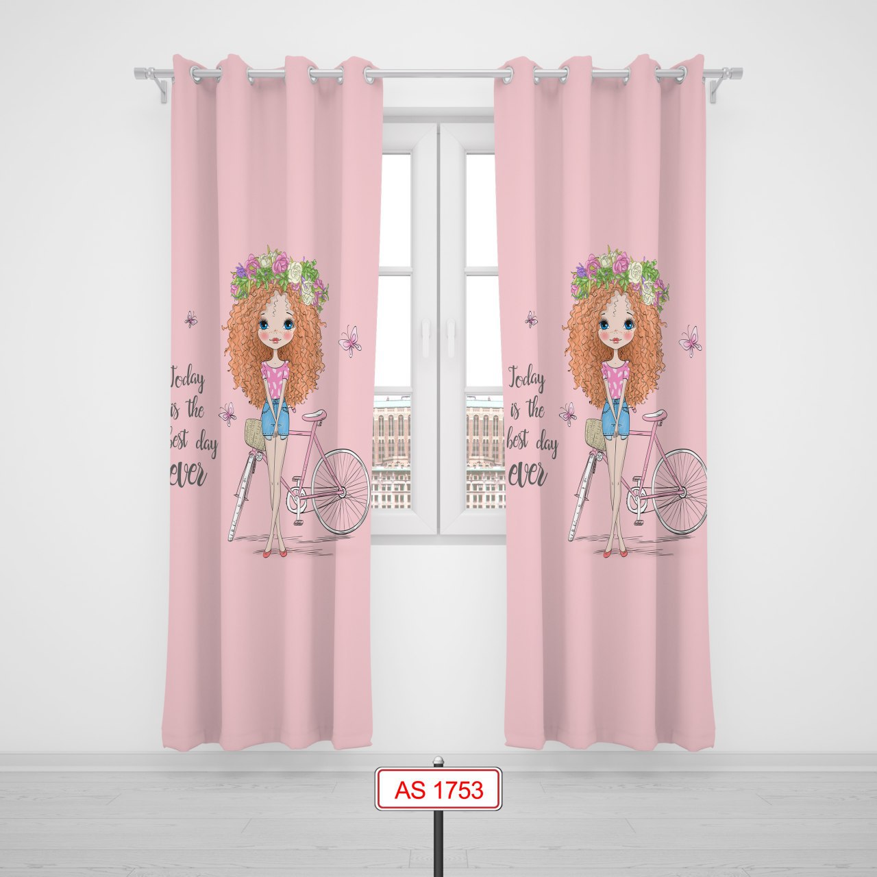 پرده پانچی اتاق کودک برند مینوریا کیدز طرح دخترانه کد p-277