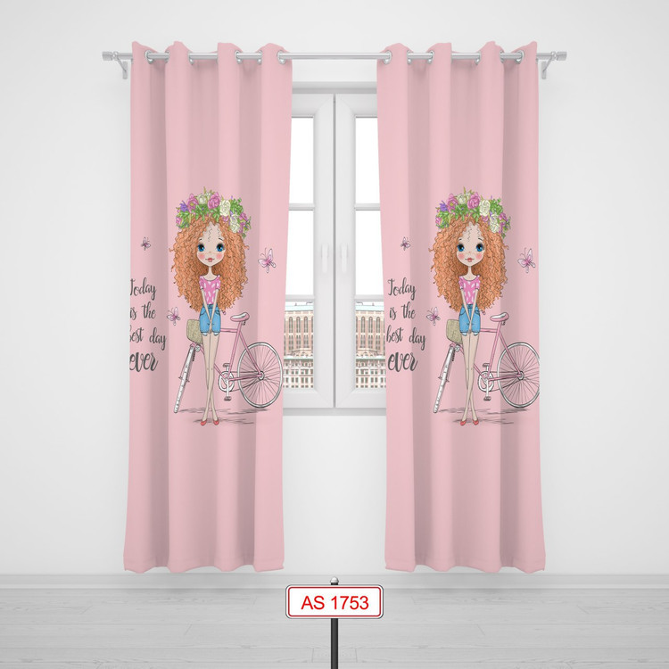 پرده پانچی اتاق کودک برند مینوریا کیدز طرح دخترانه کد p-277