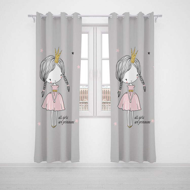 پرده پانچی اتاق کودک برند مینوریا کیدز طرح دخترانه کد p-279