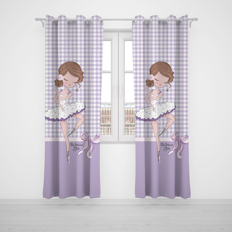 پرده پانچی اتاق کودک برند مینوریا کیدز طرح دخترانه کد p-323