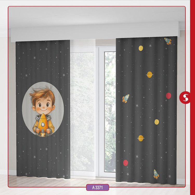 پرده پانچی اتاق کودک برند مینوریا طرح پسرانه کد p-492