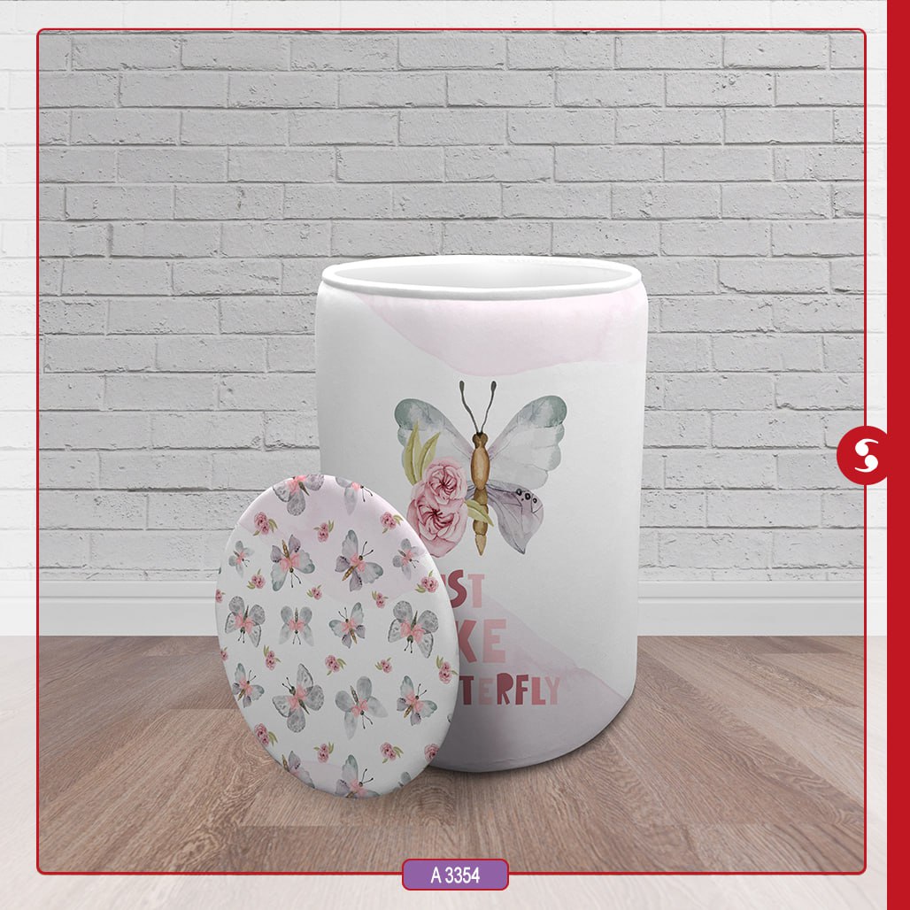 سبد اسباب بازی اتاق کودک برند مینوریا طرح پروانه کد p-461