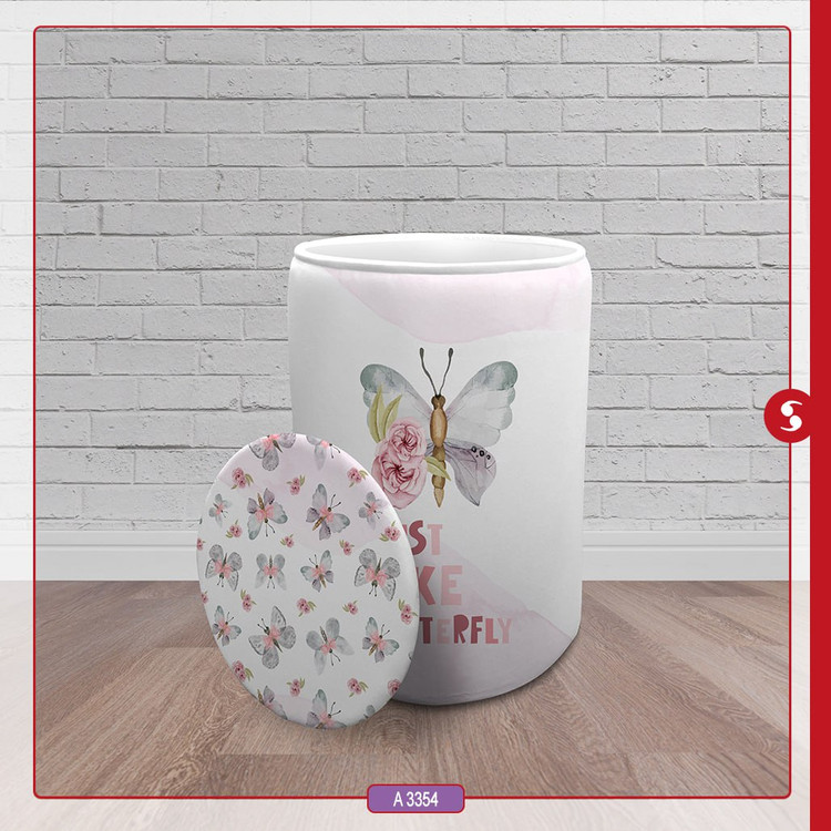 سبد اسباب بازی اتاق کودک برند مینوریا طرح پروانه کد p-461
