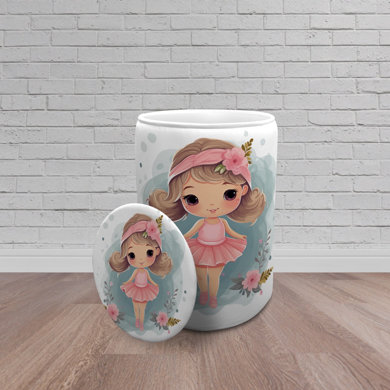 سبد اسباب بازی اتاق کودک برند مینوریا طرح دخترانه کد p-483