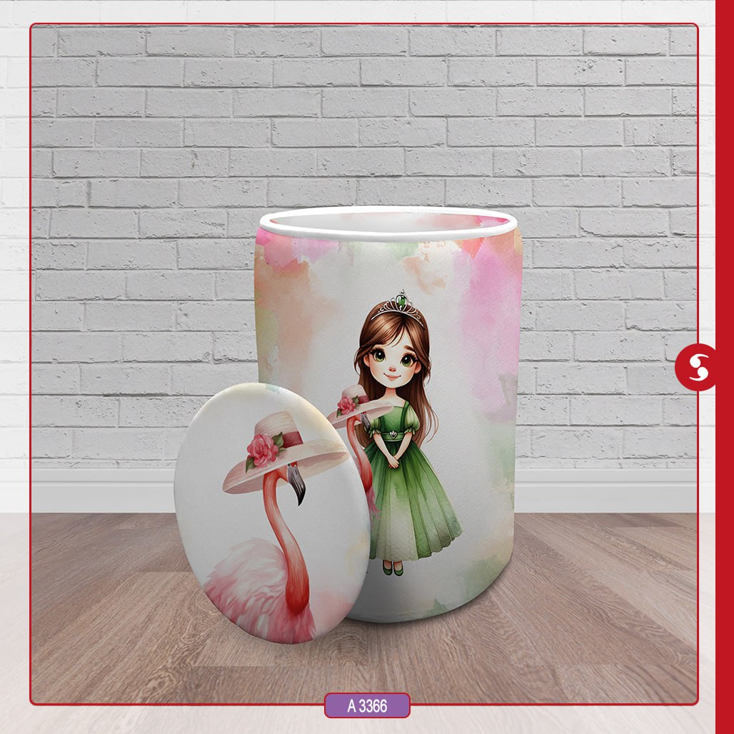 سبد اسباب بازی اتاق کودک برند مینوریا طرح دخترانه کد p-493
