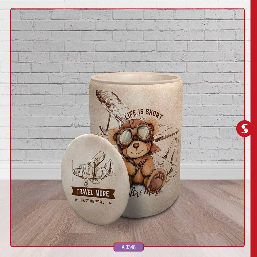 سبد اسباب بازی اتاق کودک برند مینوریا طرح تدی کد p-502