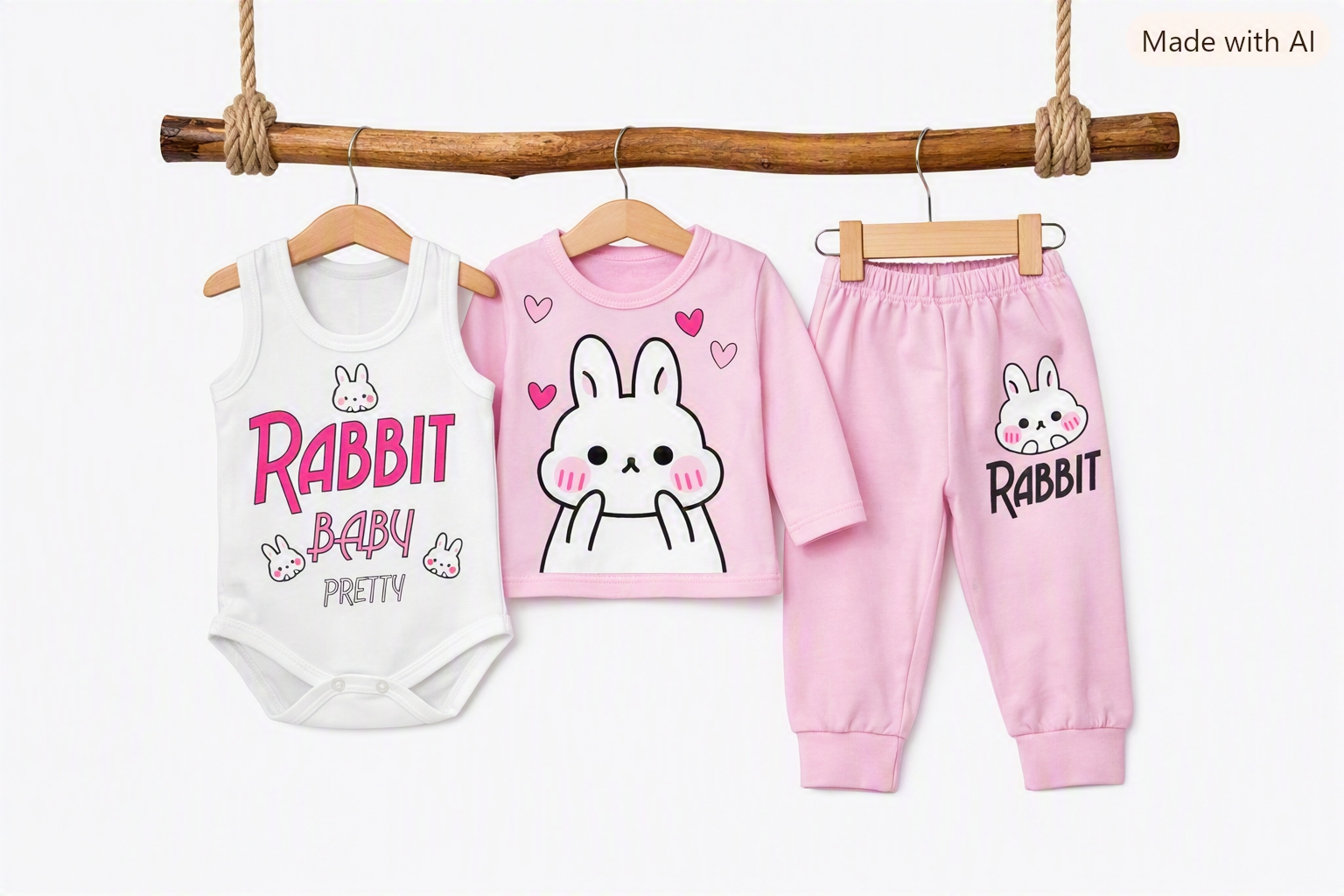 لباس سه تیکه نوزادی دخترانه زیر دکمه دار پسرانه کد ۲۰۴